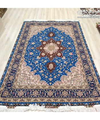 فرش دستبافقالیچه 3متری هریس آبی تبریز فروخته شده